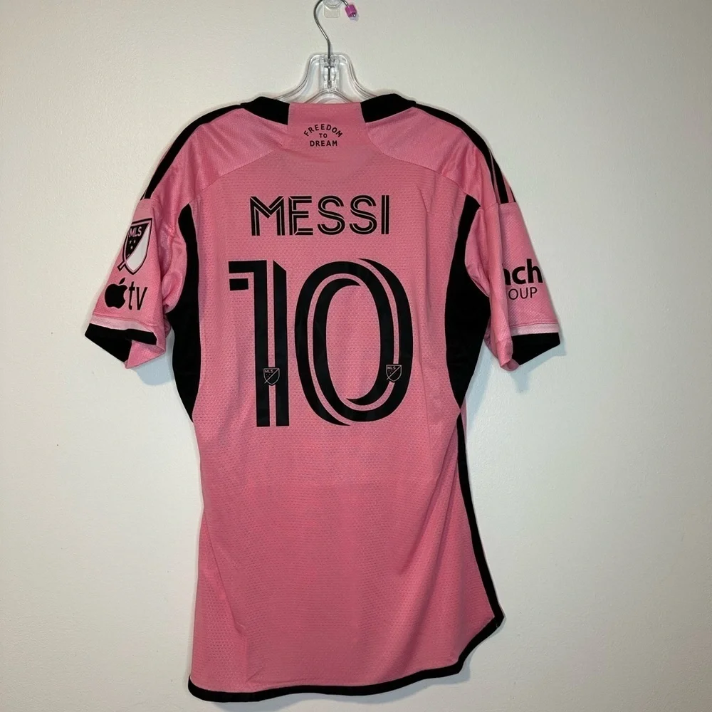 adidas Men Inter Miami CF Home Shirts Pink Soccer Football Tee Top Jersey sz M